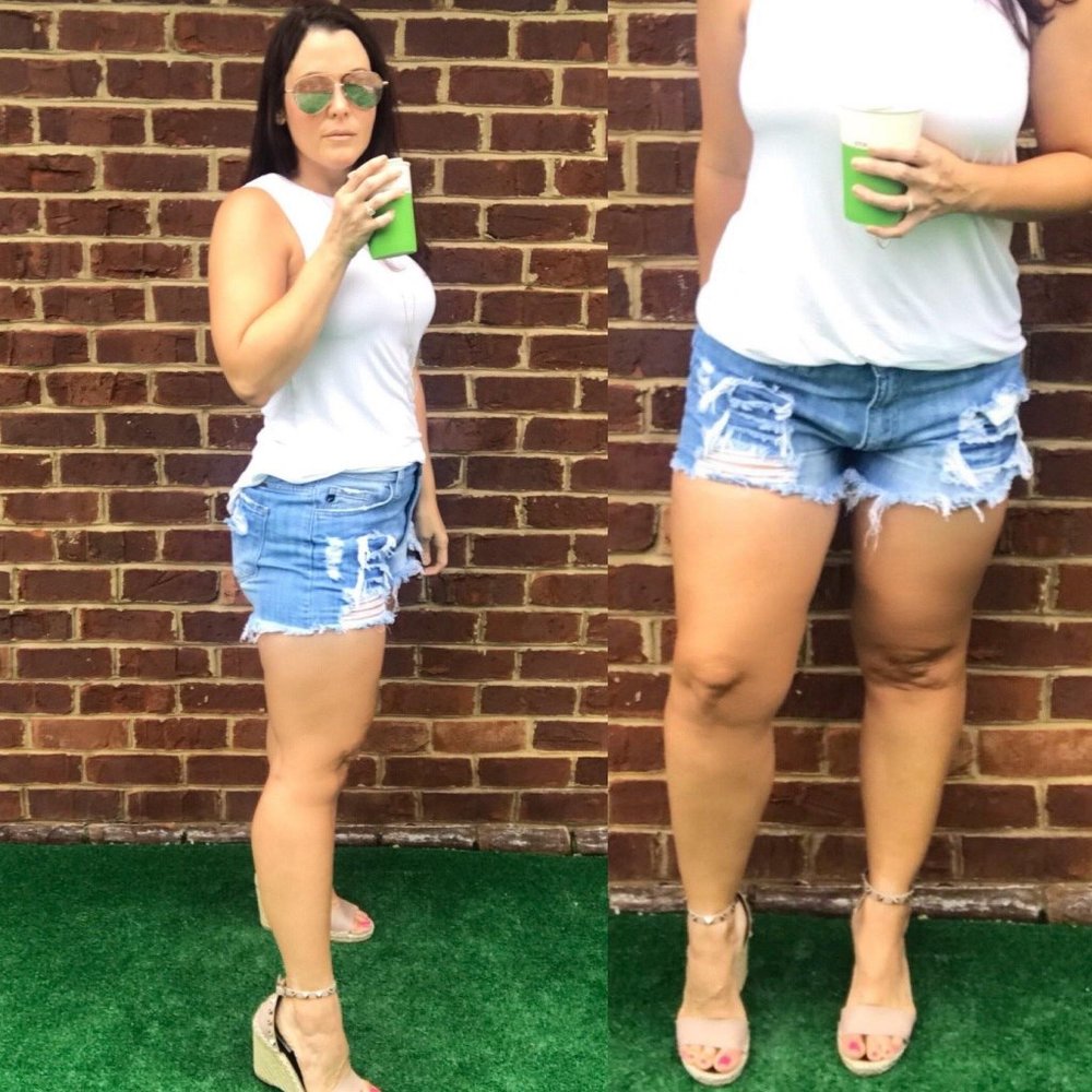 Kancan KC6216NL High Rise Light Wash Denim Shorts